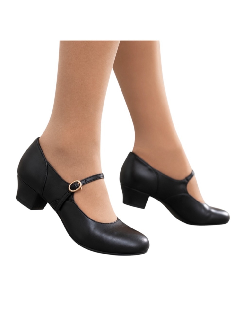 ARCLIBER Black Mary Jane Low Heel Character Dance Shoes Girls US 8 EU 40
